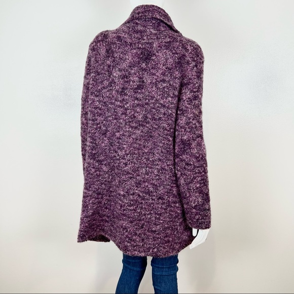 Laura Ashley Womens Sweater Size XL Purple Boucle Knit Long One Button Cardigan - Picture 8 of 16